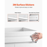 White Shaker Base Cabinet – 30" W x 24" D x 34.5" H, Ready to Assemble Kitchen Cabinet